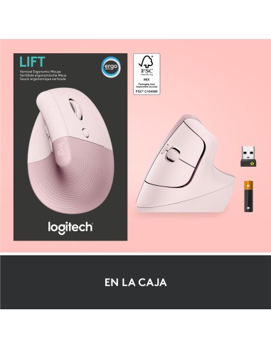 Lift ratón mano derecha RF Wireless + Bluetooth Óptico 4000 DPI