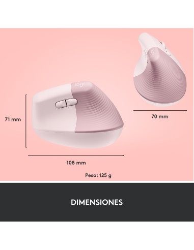 Lift ratón mano derecha RF Wireless + Bluetooth Óptico 4000 DPI