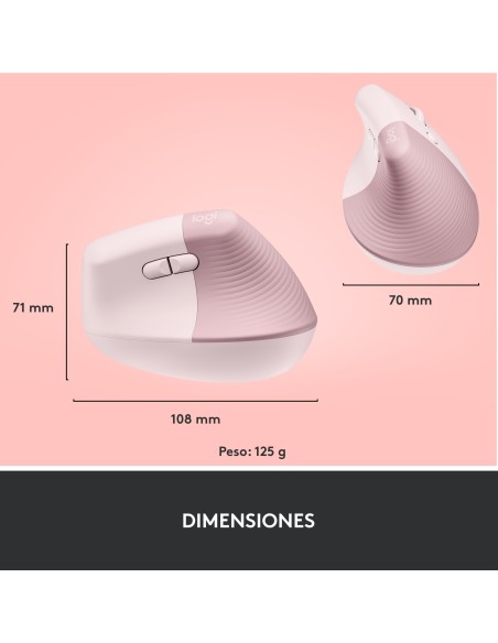 Lift ratón mano derecha RF Wireless + Bluetooth Óptico 4000 DPI Lift ratón mano derecha RF Wireless + Bluetooth Óptico 4000 DPI