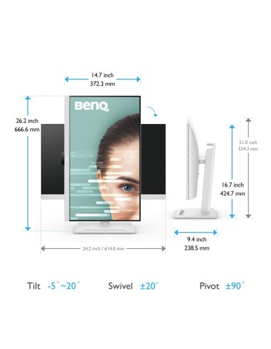 GW3290QT pantalla para PC 68,6 cm (27") 2560 x 1440 Pixeles Quad HD LED Blanco