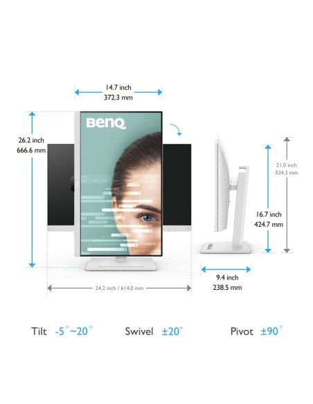 GW3290QT pantalla para PC 68,6 cm (27") 2560 x 1440 Pixeles Quad HD LED Blanco