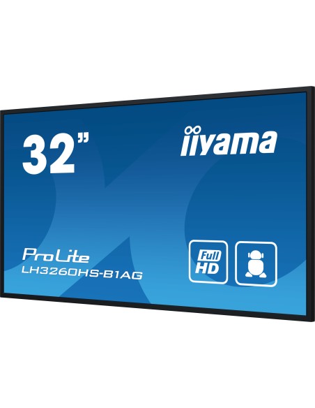LH3260HS-B1AG pantalla de señalización Pizarra de caballete digital 80 cm (31.5") LED Wifi 500 cd / m² Full HD Negro Procesador