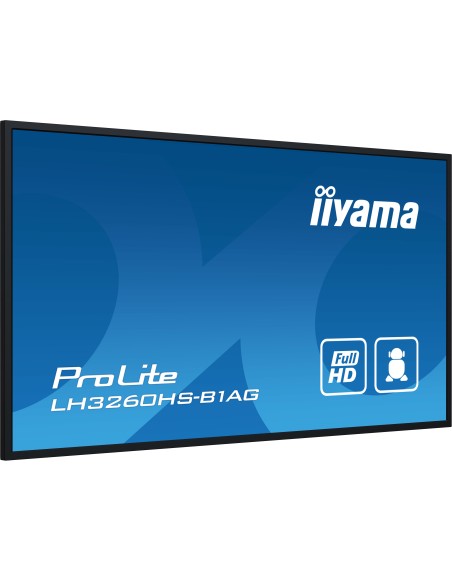 LH3260HS-B1AG pantalla de señalización Pizarra de caballete digital 80 cm (31.5") LED Wifi 500 cd / m² Full HD Negro Procesador