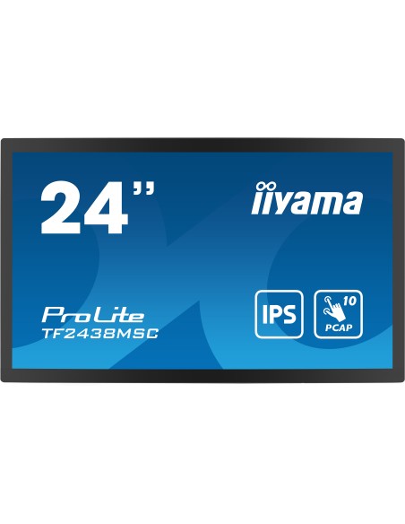 TF2438MSC-B1 pantalla de señalización Pizarra de caballete digital 61 cm (24") LED 600 cd / m² Full HD Negro Pantalla táctil