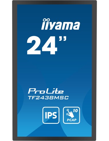 TF2438MSC-B1 pantalla de señalización Pizarra de caballete digital 61 cm (24") LED 600 cd / m² Full HD Negro Pantalla táctil