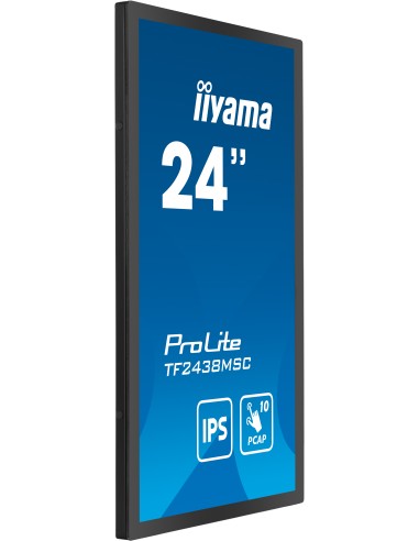 TF2438MSC-B1 pantalla de señalización Pizarra de caballete digital 61 cm (24") LED 600 cd / m² Full HD Negro Pantalla táctil