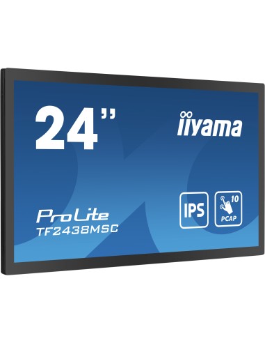 TF2438MSC-B1 pantalla de señalización Pizarra de caballete digital 61 cm (24") LED 600 cd / m² Full HD Negro Pantalla táctil