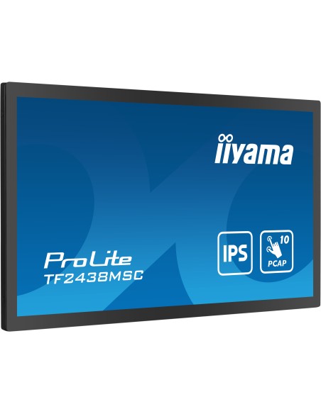 TF2438MSC-B1 pantalla de señalización Pizarra de caballete digital 61 cm (24") LED 600 cd / m² Full HD Negro Pantalla táctil