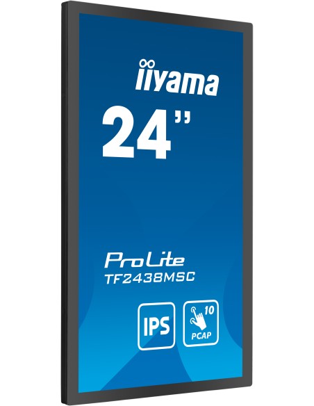 TF2438MSC-B1 pantalla de señalización Pizarra de caballete digital 61 cm (24") LED 600 cd / m² Full HD Negro Pantalla táctil