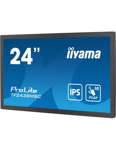 TF2438MSC-B1 pantalla de señalización Pizarra de caballete digital 61 cm (24") LED 600 cd / m² Full HD Negro Pantalla táctil