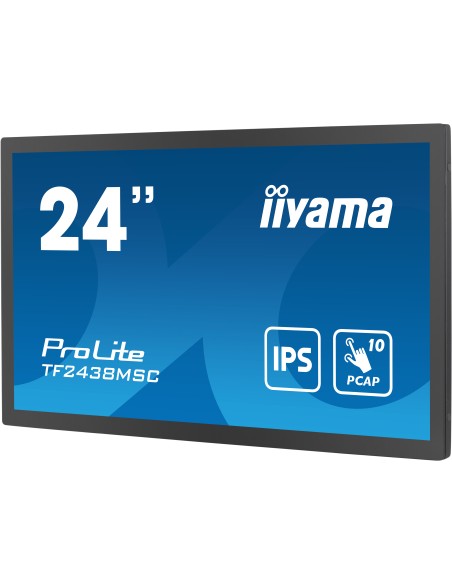 TF2438MSC-B1 pantalla de señalización Pizarra de caballete digital 61 cm (24") LED 600 cd / m² Full HD Negro Pantalla táctil