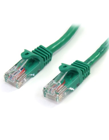 Cable de 3m Verde de Red Fast Ethernet Cat5e RJ45 sin Enganche - Cable Patch Snagless