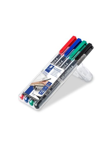 Lumocolor 313 WP4 marcador permanente Negro, Azul, Verde, Rojo 4 pieza(s)
