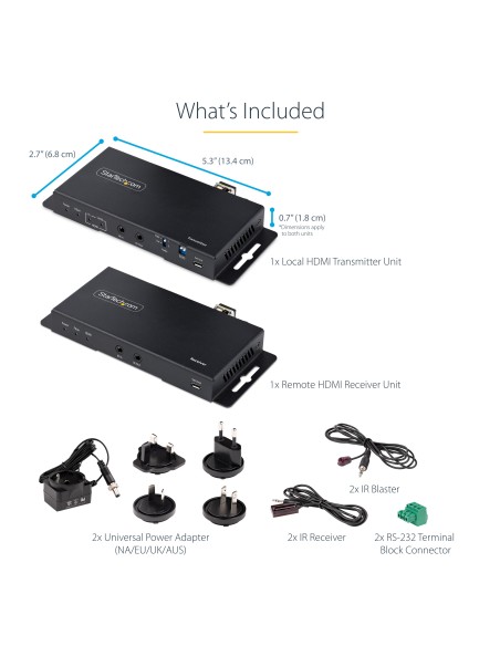 Juego Extensor de HDMI 4K por Fibra - 4K a 60Hz hasta 1km (Monomodo) o 330m (Multimodo) - Fibra Óptica LC - HDR - HDCP - Alarga