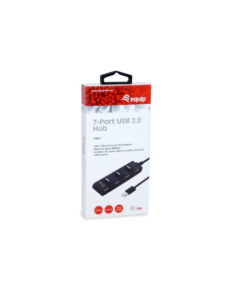 128957 hub de interfaz USB 2.0 480 Mbit/s Negro