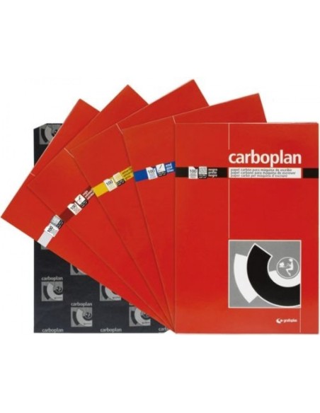 PAQ 100 HOJAS PAPEL DE CALCO NEGRO 210X330MM CARBOPLAN