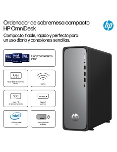 OmniDesk Slim Desktop S03-0031ns PC Intel® Core i3 i3-14100 8 GB DDR5-SDRAM 512 GB SSD Windows 11 Home Torre Plata