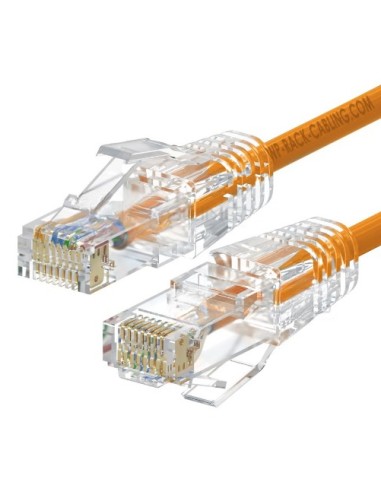 WPC-PAT-6AU002O-S cable de red Naranja, Transparente 0,2 m Cat6a U/UTP (UTP)