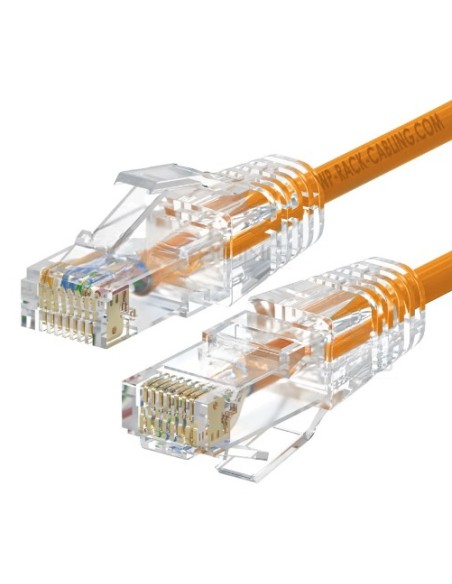 WPC-PAT-6AU002O-S cable de red Naranja, Transparente 0,2 m Cat6a U/UTP (UTP)