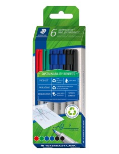 Lumocolor Non-Permanent marcador 6 pieza(s) Negro, Azul, Verde, Rojo