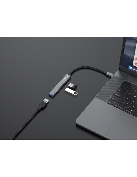 128961 hub de interfaz USB 3.2 Gen 1 (3.1 Gen 1) Type-C 5000 Mbit/s Negro, Gris