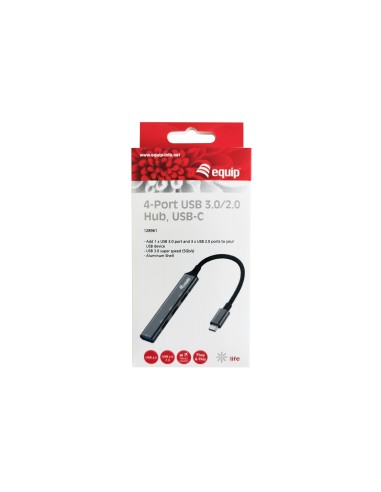 128961 hub de interfaz USB 3.2 Gen 1 (3.1 Gen 1) Type-C 5000 Mbit/s Negro, Gris