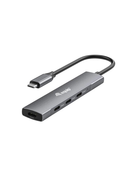 128963 hub de interfaz USB 3.2 Gen 1 (3.1 Gen 1) Type-C 5000 Mbit/s Negro, Plata