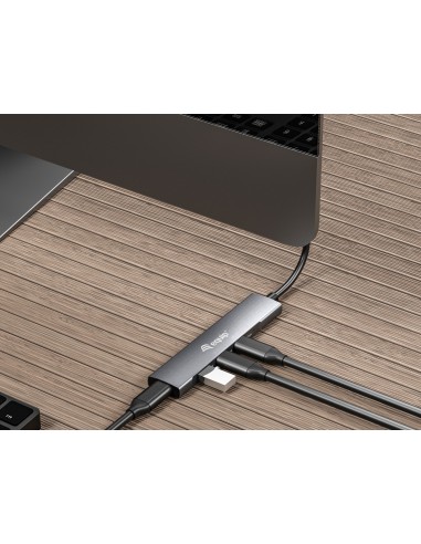 128963 hub de interfaz USB 3.2 Gen 1 (3.1 Gen 1) Type-C 5000 Mbit/s Negro, Plata
