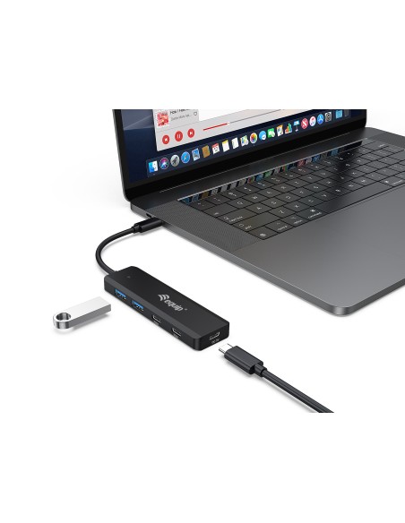 128964 hub de interfaz USB 3.2 Gen 1 (3.1 Gen 1) Type-C 5000 Mbit/s Negro
