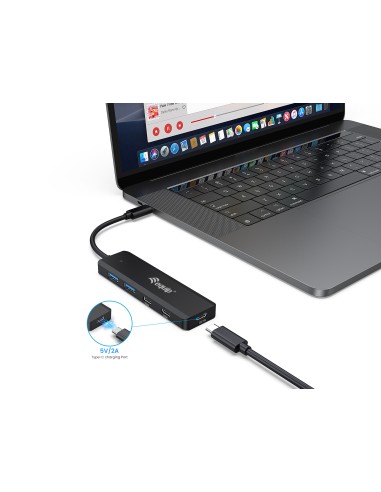 128964 hub de interfaz USB 3.2 Gen 1 (3.1 Gen 1) Type-C 5000 Mbit/s Negro