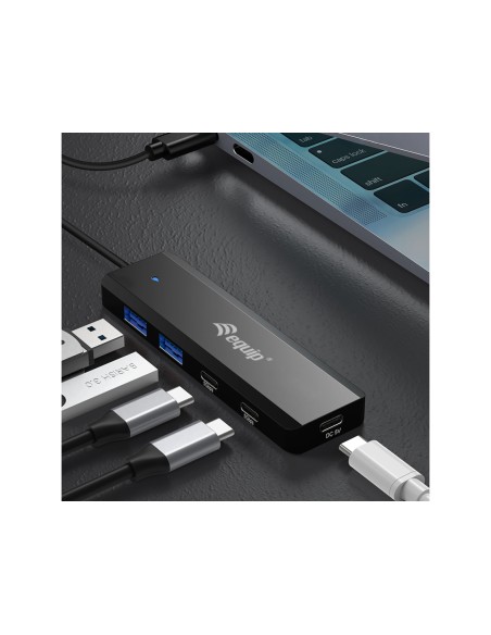 128964 hub de interfaz USB 3.2 Gen 1 (3.1 Gen 1) Type-C 5000 Mbit/s Negro