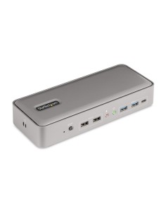 Docking Station KVM USB-C para Portátil - Replicador de Puertos USB Tipo C para 2 Monitores DisplayPort 4K 60Hz - Hub 5x USB -