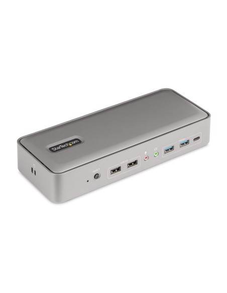 Docking Station KVM USB-C para Portátil - Replicador de Puertos USB Tipo C para 2 Monitores DisplayPort 4K 60Hz - Hub 5x USB - 