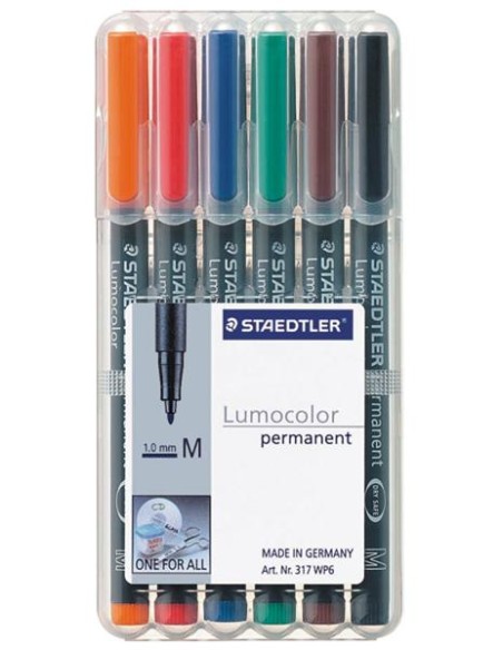 317 WP6 marcador permanente Negro, Azul, Marrón, Verde, Naranja, Rojo 6 pieza(s)