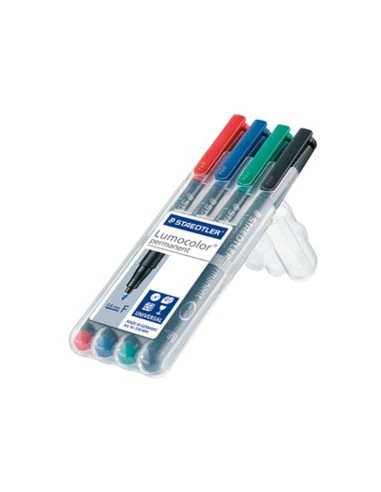 Lumocolor 318 WP4 marcador permanente Punta fina Negro, Azul, Verde, Rojo 4 pieza(s)
