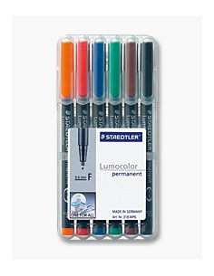 318 WP6 marcador permanente Negro, Azul, Marrón, Verde, Naranja, Rojo 6 pieza(s)