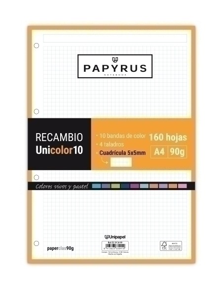 RECAMBIO PAPYRUS A4 160h MULTIT.CD.5 - Pack de 15 unidades