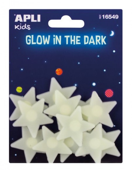 BLISTER 12 ESTRELLAS PEQUENAS GLOW IN THE DARK