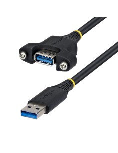 Cable de Montaje en Panel USB-A de 2m - Alargador USB Macho a Hembra - Cable Adaptador Extensor USB de 5Gbps