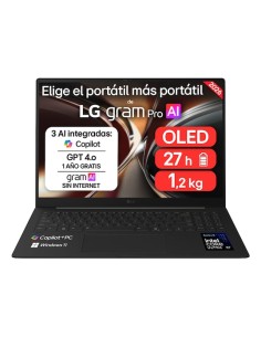 Gram Pro 16Z90U 16" Copilot+ PC Intel Core Ultra X7 358H Portátil 40,6 cm (16") WQXGA+ 32 GB LPDDR5x-SDRAM 512 GB SSD Windows 11