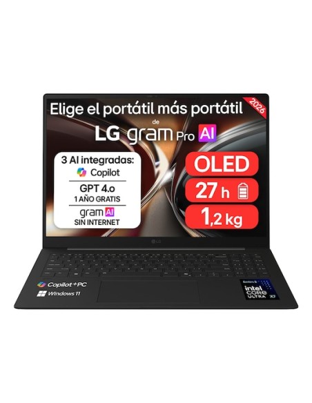 Gram Pro 16Z90U 16" Copilot+ PC Intel Core Ultra X7 358H Portátil 40,6 cm (16") WQXGA+ 32 GB LPDDR5x-SDRAM 512 GB SSD Windows 11