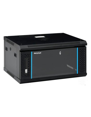 Armario Rack PRO 19" 6U 600 x 450 negro con ventilación - PHO 2106 (Montado)