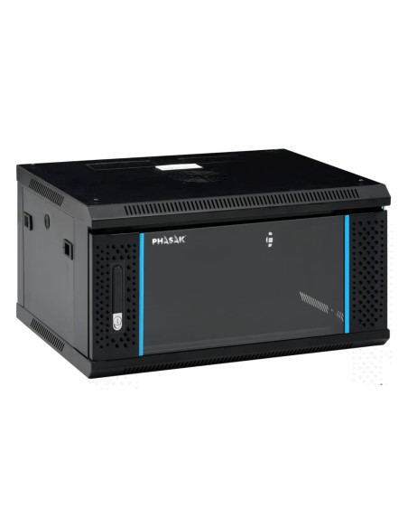 Armario Rack PRO 19" 6U 600 x 450 negro con ventilación - PHO 2106 (Montado)
