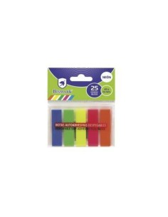 BISMARK TACO DE NOTAS ADHESIVAS COLORES NEON 5X25 HOJAS 45X12MM BLISTER