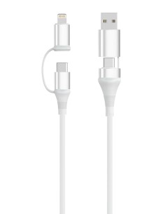EC1075 cable USB USB 2.0 1 m USB A/USB C USB C/Lightning 0,48 Gbit/s 60 W Blanco