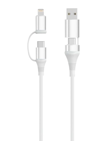 EC1075 cable USB USB 2.0 1 m USB A/USB C USB C/Lightning 0,48 Gbit/s 60 W Blanco
