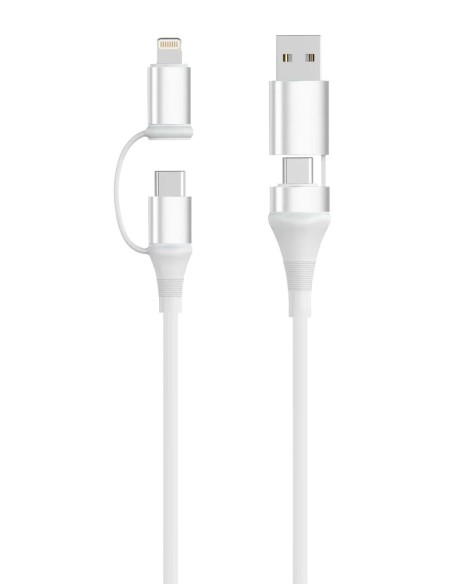 EC1075 cable USB USB 2.0 1 m USB A/USB C USB C/Lightning 0,48 Gbit/s 60 W Blanco