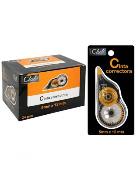 CINTA CORRECTORA 12 METROS X 5 MM. OFFICE CLUB 320083 Pack 24 Unidades