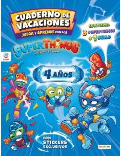 Cuaderno de Vacaciones juega y aprende Superthings Guardians of Kazoom para 4 an