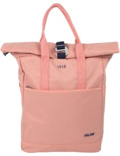 Mochila cierre superior enrollable serie 1918 rosa 37x32x30cm
